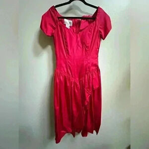 Vintage 1980s Loralie Cherry Red Formal Dress | Women’s Size 12 | Dry Cleaned